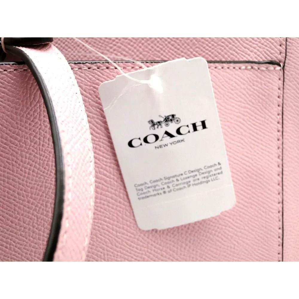 COACH Cross Grain Leather Large Folio Tote‎ Travel Luggage Business Bag Pink NWT - Picture 16 of 16